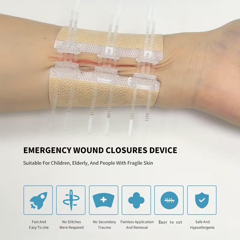 Adjustable 3-Button Elastic Strip with Two-Way Zipper Wound Closure Dressing